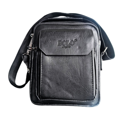 Morral Elegante Para Caballero Cuero PU - Negro